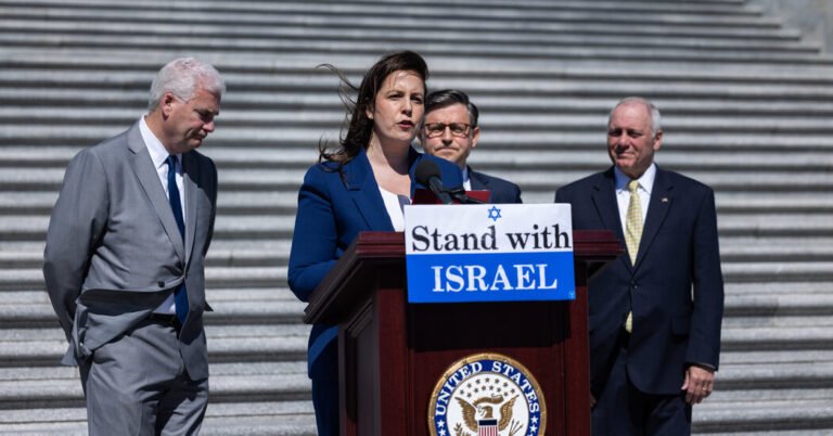 In Israel, Stefanik denounces Biden and praises Trump.