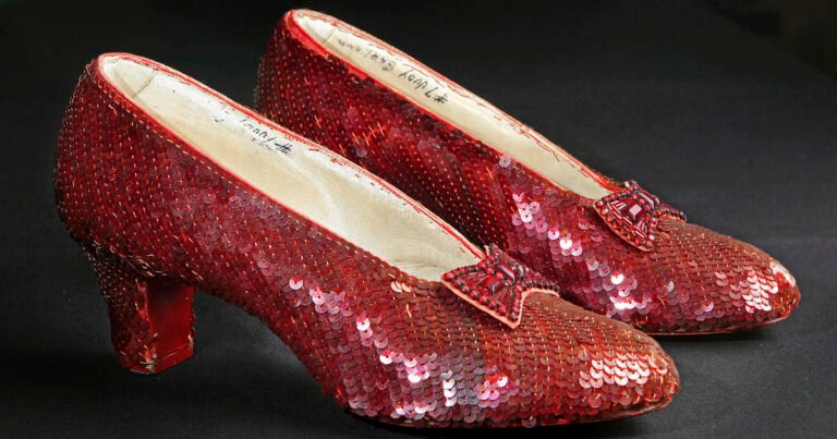 Judy Garland’s ruby slippers from “The Wizard of Oz” to be auctioned today, nearly 20 years after theft